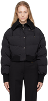 Jacquemus Caraco Layered Ribbed-knit And Quilted Shell Jacket In 990 Black