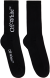 Off-white Bookish Mid' Black Cotton Blend Socks In Black White
