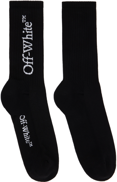 Off-white Man Socks & Hosiery Black Size Onesize Cotton, Polyamide, Elastane In Black White