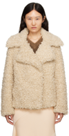Stella Mccartney Faux Fur Single Breasted Jacket In 9561 Oat