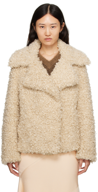 Stella Mccartney Faux Fur Single Breasted Jacket In 9561 Oat