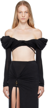 Jacquemus Le Haut Spalla Crop Top In 990 Black
