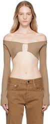 Jacquemus Tan Le Chouchou 'la Maille Pralu' Cardigan In 811 Light Brown 2