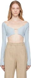 Jacquemus Blue Le Chouchou 'la Maille Pralu' Cardigan In 321 Light Blue 2