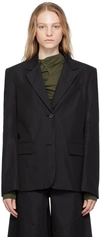 Open Yy Black Single-breasted Blazer In Black