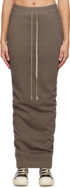 Shop Rick Owens Drkshdw Gray Pillar Maxi Skirt In 34 Dust