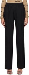 HELMUT LANG BLACK PULL-ON TROUSERS