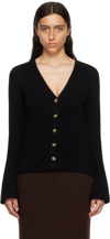 By Malene Birger Cirane Bell Sleeve Wool Cardigan In 050 Black