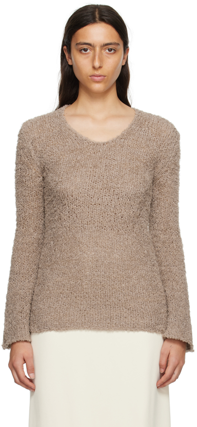 By Malene Birger Taupe Pelira Sweater In 1y5 Fallen Rock