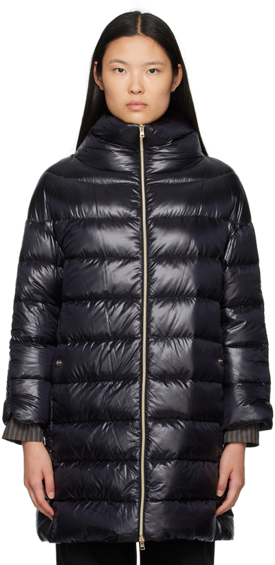 Herno Black Matilde Down Coat In 9300 Nero