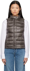 Herno Gray Giulia Down Vest In 9480 Charcoal
