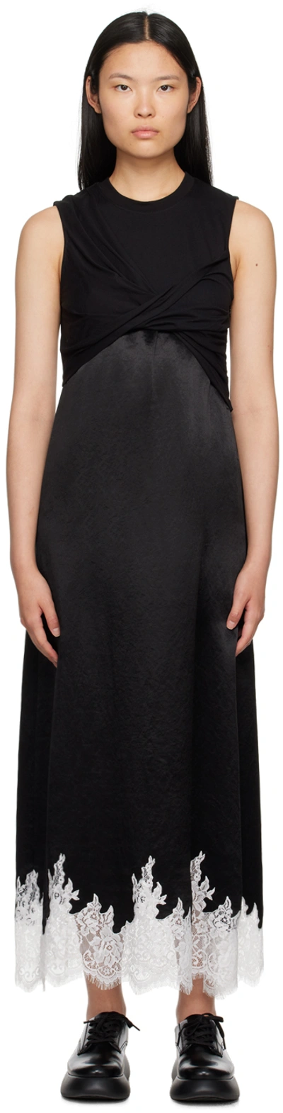 3.1 Phillip Lim Twist Tank Slip Dress - Black/Emerald