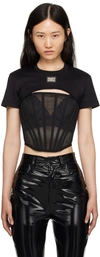 DOLCE & GABBANA BLACK CUTOUT T-SHIRT