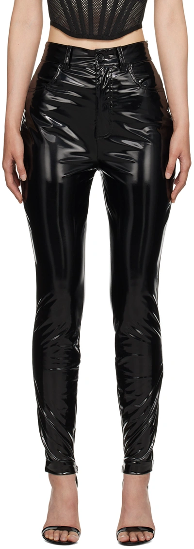 Dolce & Gabbana Black High-rise Trousers In N0000 Nero