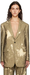R13 Oversized Ragged Blazer In Splattered Khaki Twe
