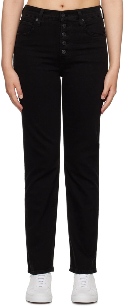 Citizen Of Humanity Black Daphne Jeans In Jet Black
