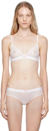 Alexander Wang White Sheer Bra In 100 White