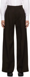 Filippa K Darcey Wool Trousers In 9719 Dark Chocolate