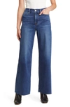 Frame Blue Wide Jeans With Drawstring In Lupine
