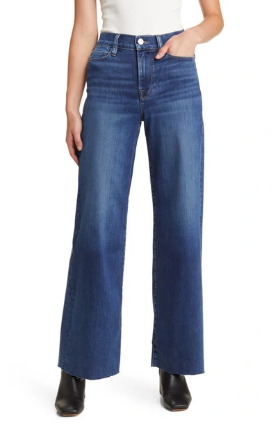 Frame Le Slim Palazzo Raw Hem High Waist Wide Leg Jeans In Lupine