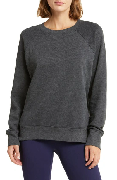 Zella Drew Crewneck Sweatshirt In Grey Charcoal Heather