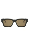 FENDI THE FENDI O'LOCK 53MM RECTANGULAR SUNGLASSES