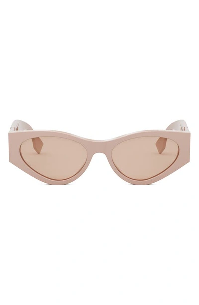 Fendi O'lock Monochrome Acetate Cat-eye Sunglasses In Pink/pink Solid