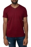 X-ray Solid V-neck Flex T-shirt In Burgundy