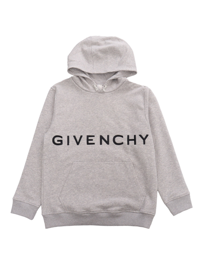 Givenchy Kids' Hoodie Con Logo In Gray