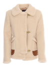 Fay 3 Hooks Shearling Jacket In Neutral