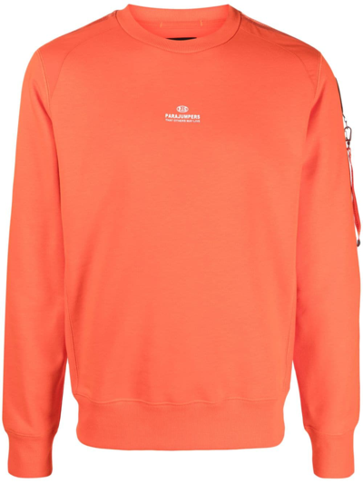 Parajumpers Sabre Logo-patch Cotton-blend Sweatshirt In Orange