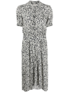 Zadig & Voltaire Rima Crepe Floral-print Shirtdress In Blue
