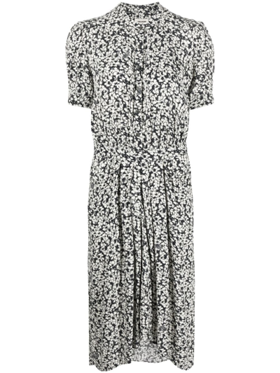 Zadig & Voltaire Rima Floral-print Midi Dress In White