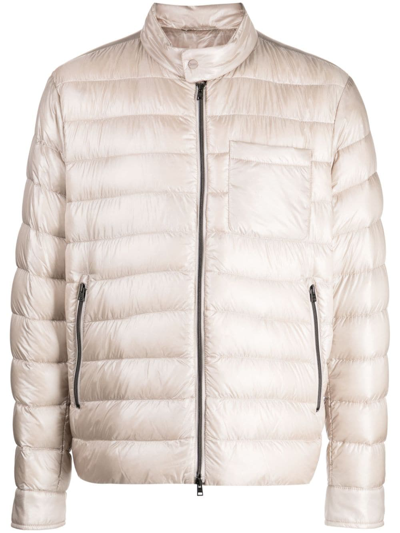 Herno Quilted Zip-up Padded Jacket In 1310 Ice