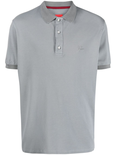 Isaia Short-sleeve Polo Shirt In Grey