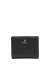 Furla Small Camelia Leather Wallet In Black