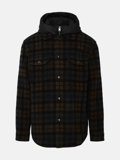 Woolrich Two-tone Wool Blend Shirt In Brown