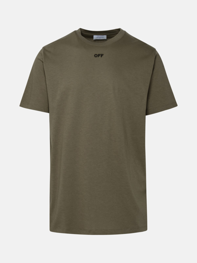 Off-white T-shirt Off Stitch In Green