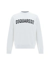 Dsquared2 Ribbed Crew-neck Cotton Sweatshirt With Long Sleeves In 100