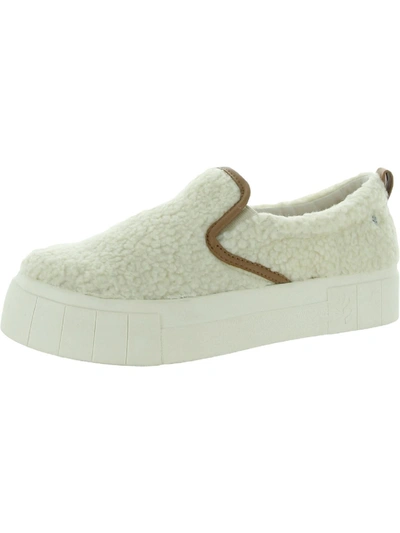 Cool Planet By Steve Madden Cosmo Womens Faux Fur Padded Insole Casual And Fashion Sneakers In White