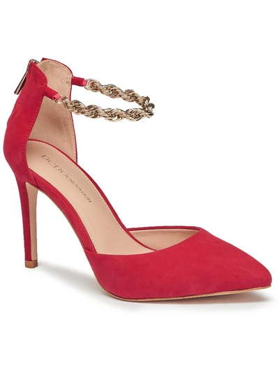 Bcbgeneration Ankle Strap Pointed Toe Pump In Lipstick Suede