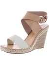 DOLCE VITA NEZZA WOMENS LEATHER ANKLE STRAP WEDGE SANDALS
