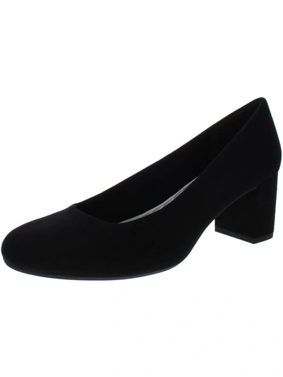 Easy Street Proper Womens Faux Suede Round Toe Dress Pumps In Black