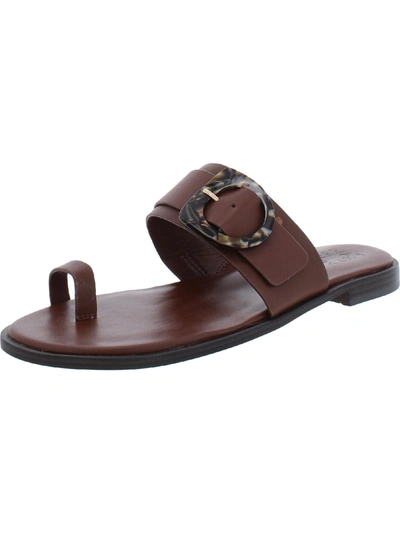 Naturalizer Finola Womens Leather Toe Lop Slide Sandals In Brown