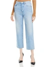 Blanknyc The Baxter Ribcage Womens Button Fly High Rise Straight Leg Jeans In Multi