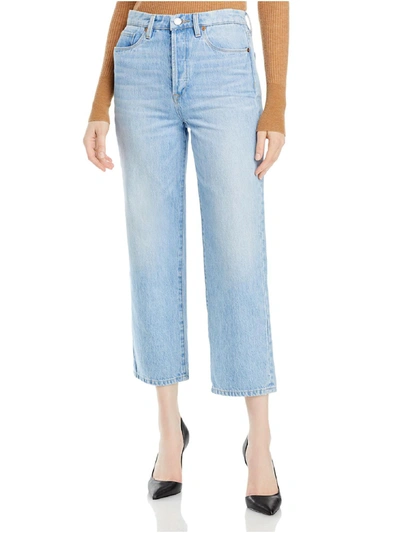Blanknyc The Baxter Ribcage Womens Button Fly High Rise Straight Leg Jeans In Double Time