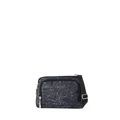 Baggallini Triple Zip Small Crossbody Bag With Front Wallet In Black