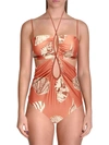JOHANNA ORTIZ REEF DISCOVERY WOMENS CUT-OUT HALTER ONE-PIECE SWIMSUIT