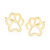 CANARIA FINE JEWELRY CANARIA 10KT YELLOW GOLD OPEN-SPACE PAW PRINT EARRINGS