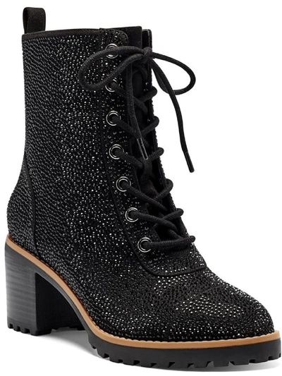 Inc Samira 2 Womens Rhinestone Almond Toe Mid-calf Boots In Black